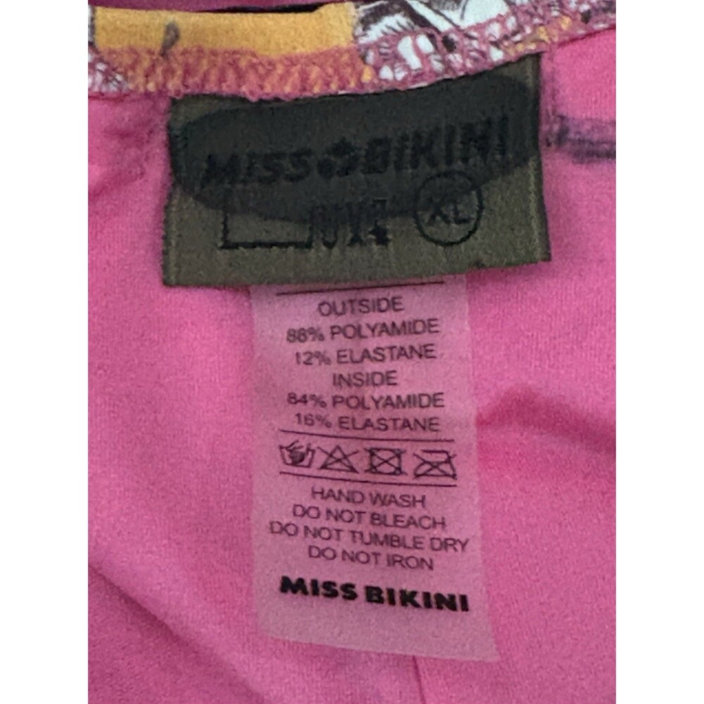 Miss Bikini Luxe Sz 12 Yellow Floral Print Brazilian Bikini Bottom Swimwear New - Picture 5 of 7